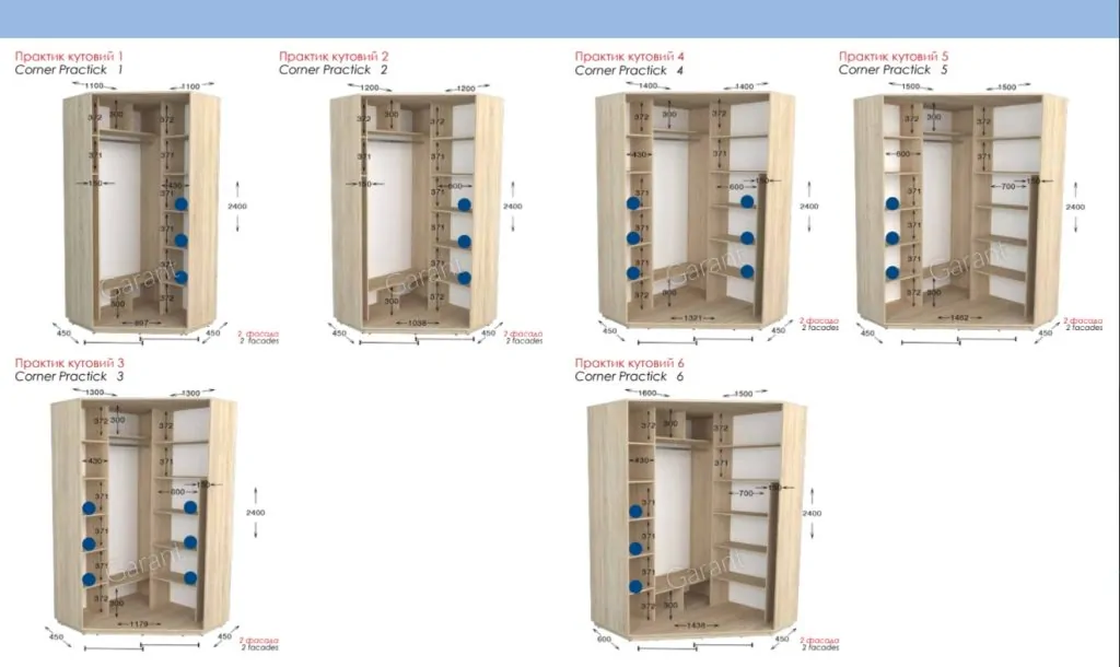шкаф купе практик угловой