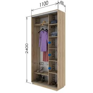 Шафа купе 1100*450*2400 в Києві