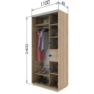 Шафа купе 1100*600*2400 в Києві