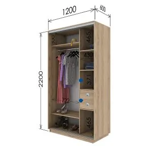 Шафа купе 1200*600*2200 в Києві