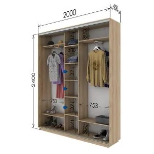 Шафа купе 2000*450*2400 в Києві