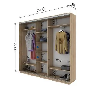 Шафа купе 2400*450*2400 в Києві