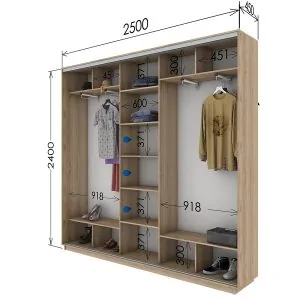 Шафа купе 2500*450*2400 в Києві