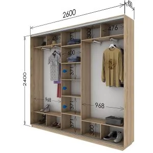 Шафа купе 2600*450*2400 в Києві