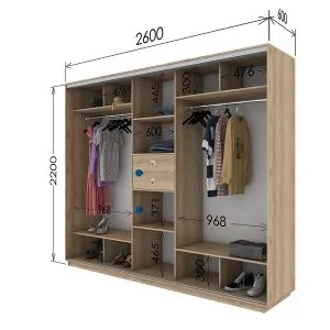 Шафа купе 2600*600*2200 в Києві