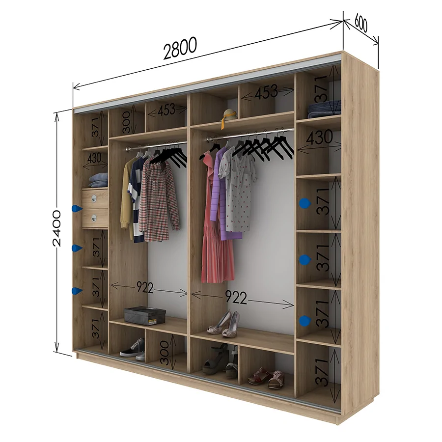 Шафа купе 2800*600*2400 в Києві Шкаф-купе2800*600*2400