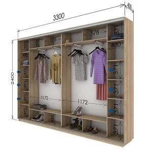 Шафа купе 3300*450*2400 в Києві