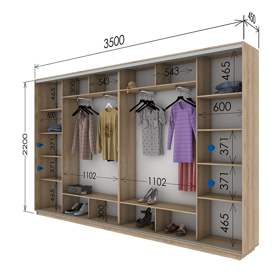 Шафа купе 3500*450*2200 в Києві Шкаф-купе3500*450*2200