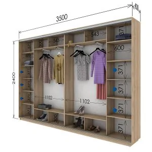 Шафа купе 3500*450*2400 в Києві