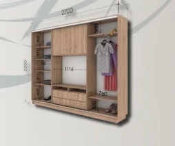 Шафа стінка у вітальню 2400х600х2200мм в Києві - Зображення 2