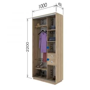 Шафа купе 1000*450*2200 в Києві