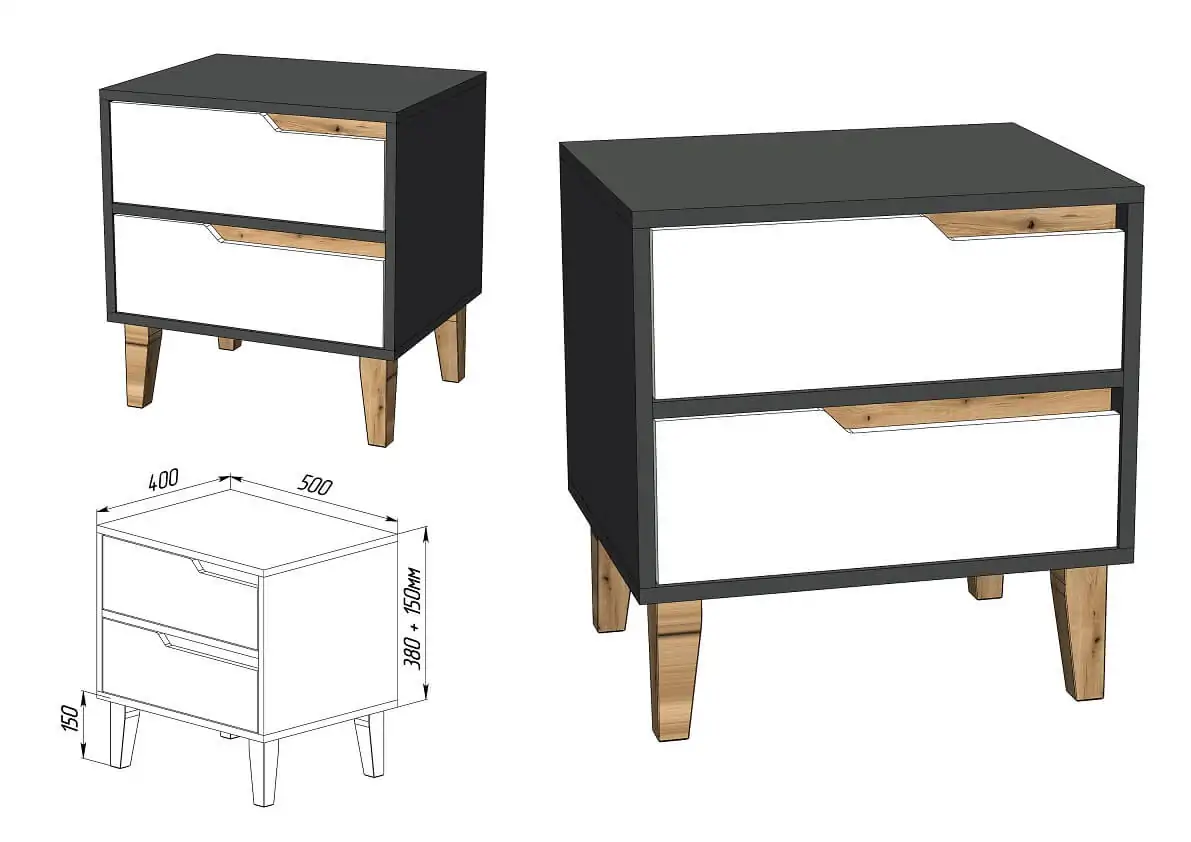 Приліжкова тумба WOOD 2Ш в Києві - Зображення 3